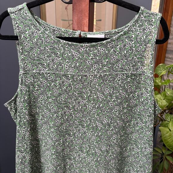 J.Jill Tiered Floral Print Green Maxi Dress size L - Picture 4 of 9